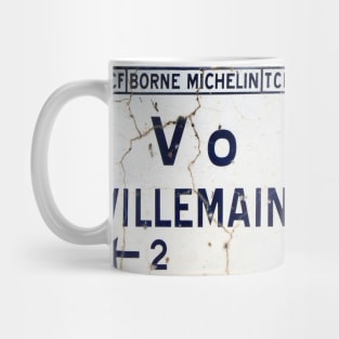 Old Enamel French Road Sign Mug